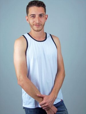 2 - Camiseta Regata Masculino Ringer Tee Preto e Branco Lisa Sem Estampa (1)