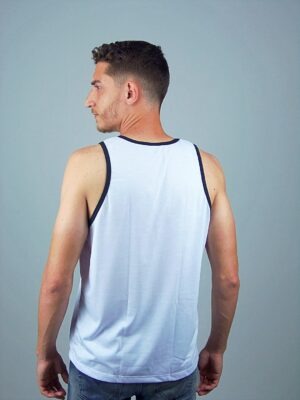 2 - Camiseta Regata Masculino Ringer Tee Preto e Branco Lisa Sem Estampa (7)