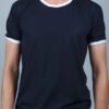 Camiseta Ringer Tee Preto Modelo Convencional Unisex - No Sense