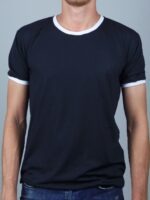 Camiseta Ringer Tee Preto Modelo Convencional Unisex - No Sense
