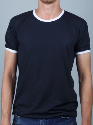 Camiseta Ringer Tee Preto Modelo Convencional Unisex - No Sense