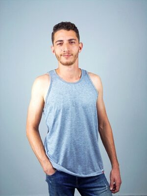 A - Camiseta Regata Cinza Gym Sport Sem Manga (2)