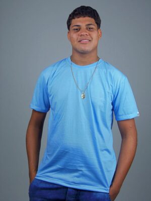 A_Camiseta Básica Azul Lisa T-Shirt Tee Sem Estampa (8)