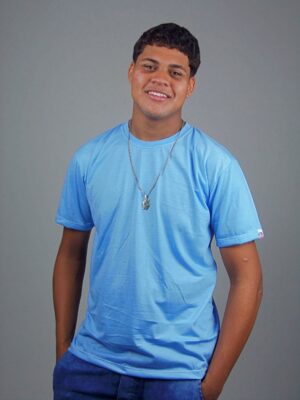 A_Camiseta Básica Azul Lisa T-Shirt Tee Sem Estampa (9)