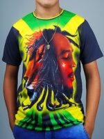 Camiseta Jamaica Bob Marley Leão África Modelo Slim - TOTAL - NO SENSE