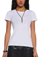 Babylook 100% Algodão Branco Soltinho Tee Lisa