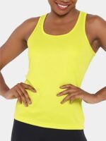 Babylook Regata Básica Remador Feminina Sem Estampa Amarelo Canário - No Sense