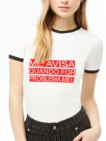 Blusa Babylook Problema Não É Meu Ringer Tee - No Sense