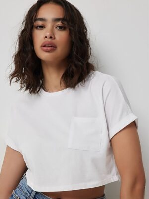 Blusa Cropped 100% Algodão Com Bolso Soltinho (2)