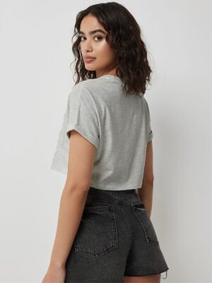 Blusa Cropped 100% Algodão Com Bolso Soltinho (5)
