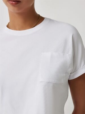 Blusa Cropped 100% Algodão Tank Branco Com Bolso (4)
