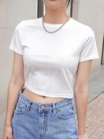 Blusa Cropped 100% Algodão Tank Branco Liso Sem Estampa - No Sense