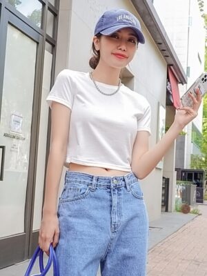 Blusa Cropped 100% Algodão Tank Branco Liso Sem Estampa (3)