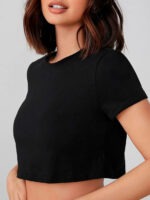 Blusa Cropped 100% Algodão Tank Preto Lisa Soltinho - No Sense