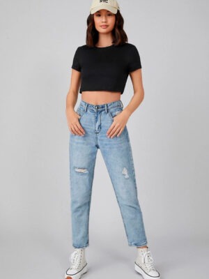 Blusa Cropped 100% Algodão Tank Preto Lisa Soltinho - No Sense (5)