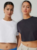 Blusa Cropped 100% Algodão Top Crop Soltinho Com Bolso