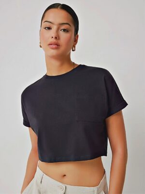Blusa Cropped 100% Algodão Top Crop Soltinho Com Bolso (5)