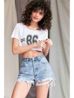 Blusa Cropped 86 Crop Top Estilo Colegial Tee Soltinho - No Sense