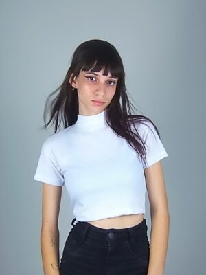 Blusa Cropped Canelado Gola Alta Lisa Sem Estampa (4)