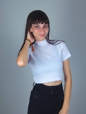Blusa Cropped Canelado Gola Alta Lisa Sem Estampa (7)