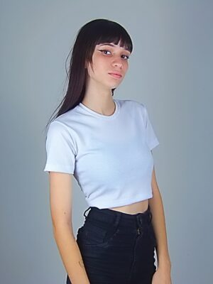 Blusa Cropped Canelado Lisa Sem Estampa (1)