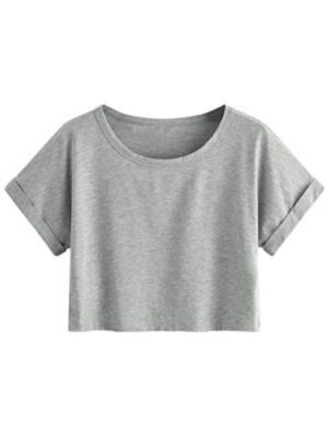 Blusa Cropped Cinza Blusinha Soltinha Lisa Sem Estampa - No Sense (3)