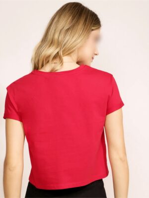 Blusa Cropped Com Bolso Tank Vermelho Soltinha Lisa Sem Estampa - No Sense (5)