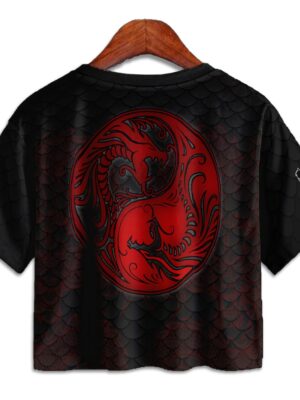 Blusa Cropped Dry Fit Estampado de Escama de Dragão Chinês - TOTAL - NO SENSE (2)