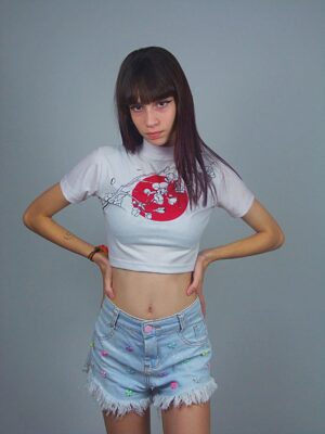 Blusa Cropped Estampa Oriental Canelado Gola Alta_ (2)