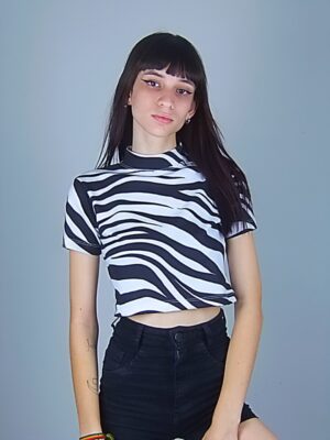 Blusa Cropped Estampado Zebra Canelado Gola Alta (4)