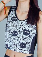 Blusa Cropped Fã de Gatos Preto e Branco - TOTAL - No Sense
