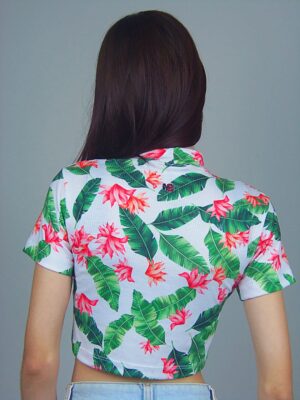Blusa Cropped Floral Gola Alta Elastano (9)