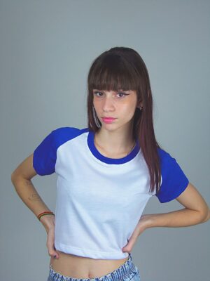 Blusa Cropped Raglan Azul Caneta (2)