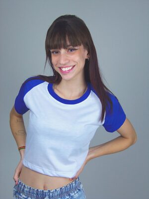 Blusa Cropped Raglan Azul Caneta (6)