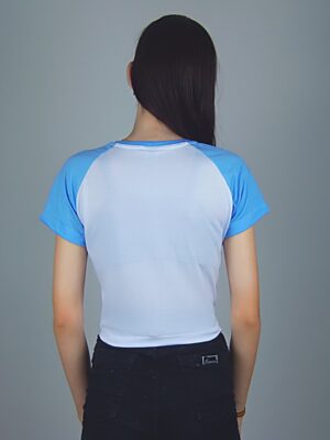 Blusa Cropped Raglan Azul Soltinha Lisa Sem Estampa (3)