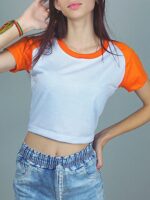 Blusa Cropped Raglan Laranja Coral - No Sense