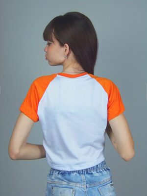 Blusa Cropped Raglan Laranja Coral (7)