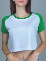 Blusa Cropped Raglan Verde Bandeira - No Sense