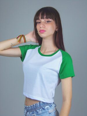 Blusa Cropped Raglan Verde Bandeira (2)