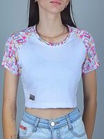 Blusa Cropped Raglan doodle Estampada - No Sense