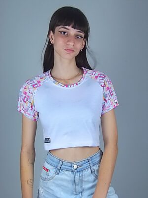 Blusa Cropped Raglan doodle Estampada (1)