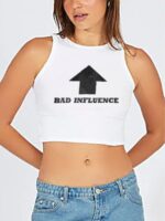 Blusa Cropped Regata Bad Influence Crop Top Tank Soltinha - No Sense