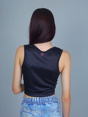 Blusa Cropped Regata Dragão Chinês Preto e Vermelho (7)