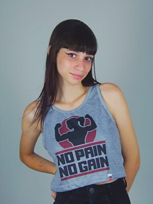 Blusa Cropped Regata No Pain No Gain Soltinho (10)
