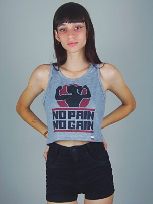 Blusa Cropped Regata No Pain No Gain Soltinho (11)