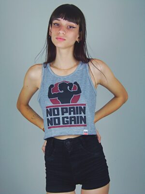Blusa Cropped Regata No Pain No Gain Soltinho (12)