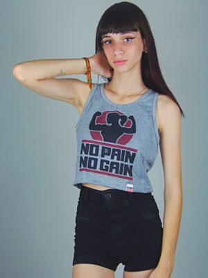 Blusa Cropped Regata No Pain No Gain Soltinho (13)