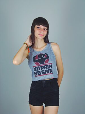 Blusa Cropped Regata No Pain No Gain Soltinho (14)