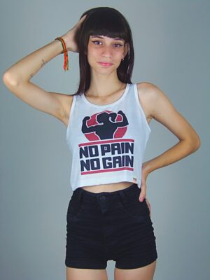 Blusa Cropped Regata No Pain No Gain Soltinho (3)