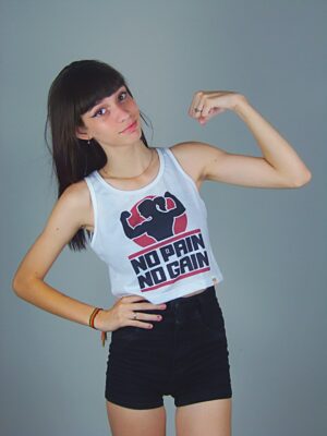 Blusa Cropped Regata No Pain No Gain Soltinho (5)